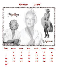 Fvrier Calendrier Marilyn Monroe 2005