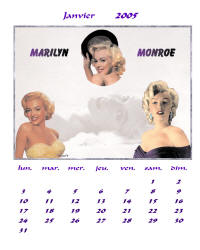 Janvier Calendrier Marilyn Monroe 2005