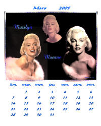 Mars Calendrier Marilyn Monroe 2005