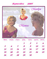 Septembre Calendrier Marilyn Monroe 2005