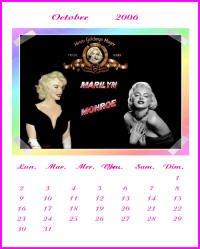 Calendrier Marilyn Monroe 10/2006
